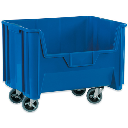 19 <span class='fraction'>7/8</span> x 15 <span class='fraction'>1/4</span> x 12 <span class='fraction'>7/16</span>" Blue Mobile Giant Stackable Bins