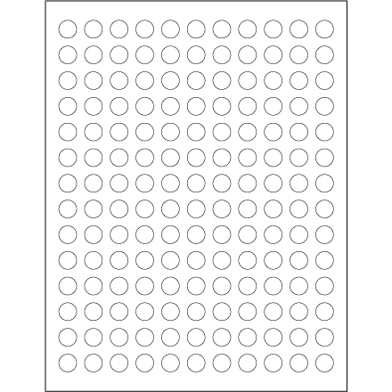 1/2" White Circle Laser Labels